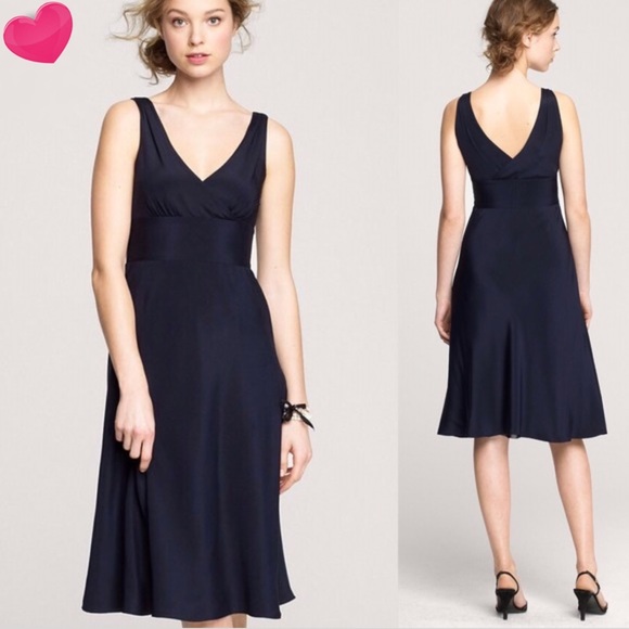 J. Crew Dresses & Skirts - JCrew Sophia silk dress-dark navy